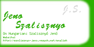 jeno szalisznyo business card